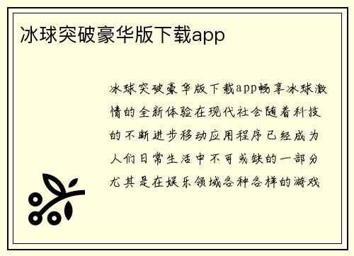 冰球突破豪华版下载app